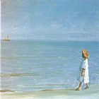 Peder Severin Kroyer Famous Paintings - The Little Girl on Skagen Beach